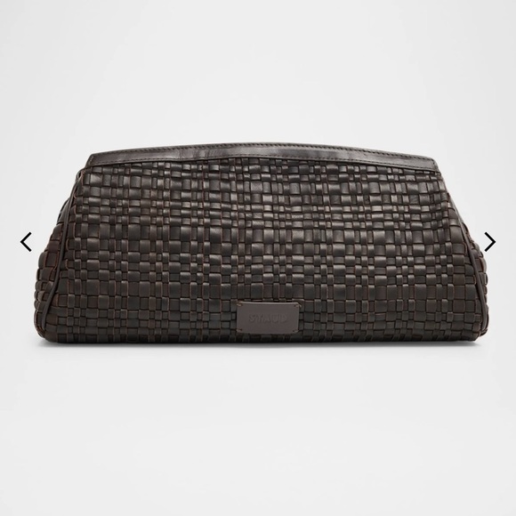 STAUD Handbags - STAUD Brown Woven Leather Clutch Bag